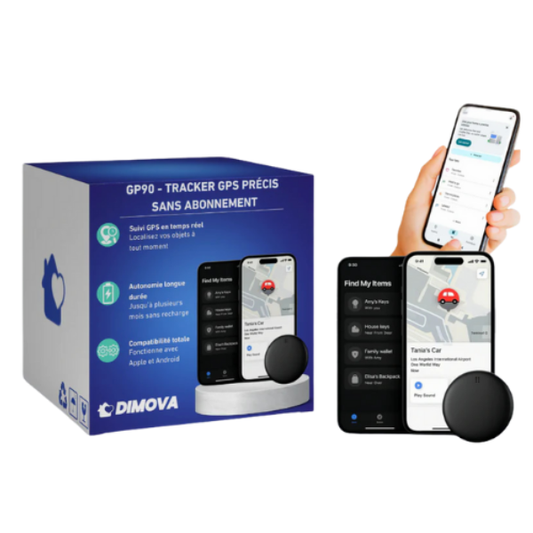 GP90 - Tracker GPS précis sans abonnement (Android/Apple)